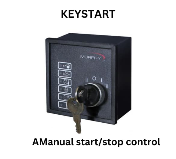 Visual of a keystart manual start/stop control, highlighting its straightforward functionality for users